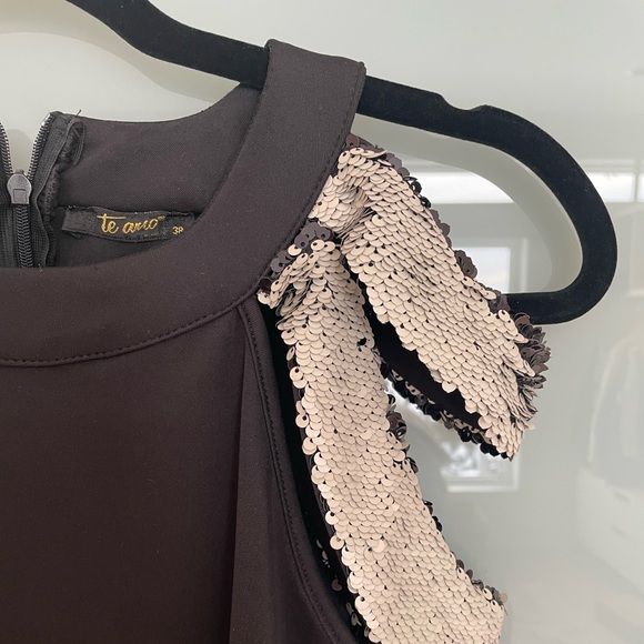 Te Onio Black Cocktail Dress, Size XS - Picture 4 of 8